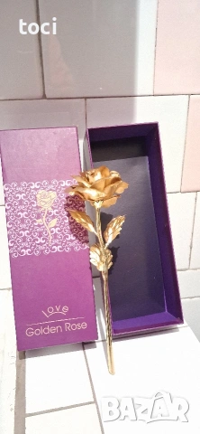 Златна роза в кутия Golden Rose, снимка 2 - Романтични подаръци - 54406270