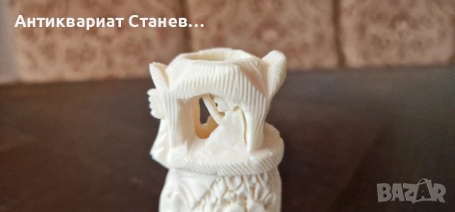 КОМПЛЕКТ ОТ РЪЧНО РЕЗБОВАНА ЖИВОТИНСКА КОСТ – СЛОН С 12 ОРИГИНАЛНИ КЛЕЧКИ ЗА СЕРВИРАНЕ , снимка 6 - Антикварни и старинни предмети - 55124799