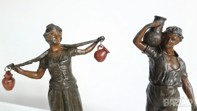 Френски, антикварни скулптури на водоносци от края на XIX век. в стил Ар Нуво. , снимка 4 - Статуетки - 54065601