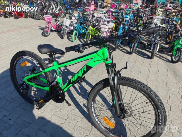 BG Алуминиев велосипед 24" NINJA зелен, снимка 4 - Велосипеди - 54334827