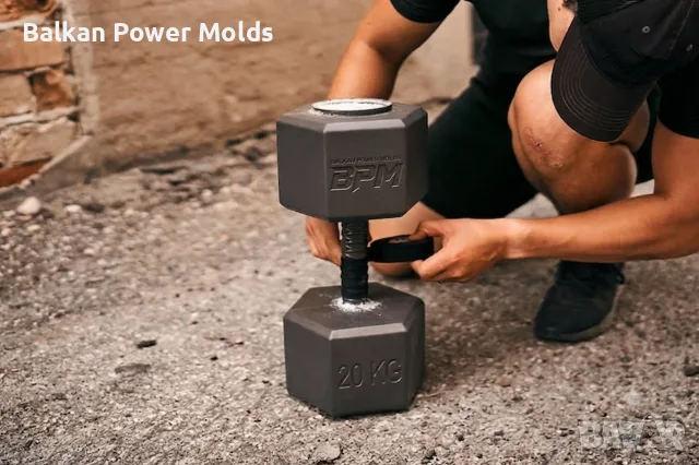 Калъпи / Форми за бетонни дъмбели Balkan Power Molds (BPM) – 20 кг, снимка 2 - Фитнес уреди - 55509374