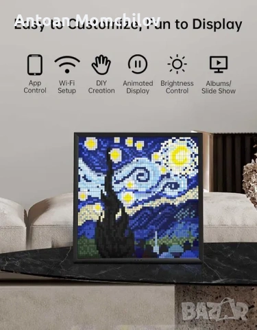 Дигитална LED рамка Divoom Pixoo-64 WiFi 64x64, снимка 5 - Друга електроника - 54824211