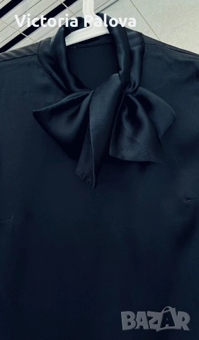Копринена блуза с яка Лавалиер Max&Co (Max Mara Group) - Размер М, снимка 8 - Корсети, бюстиета, топове - 54647025