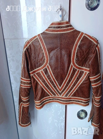 Уникално кожено яке от телешка кожа Enigma, снимка 4 - Якета - 54038603