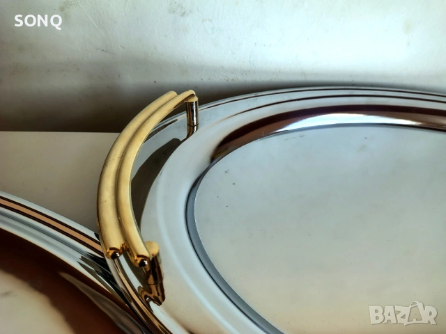 Прекрасно Позлатено Плато, снимка 4 - Прибори за хранене, готвене и сервиране - 53983462