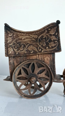 Стара , азиатска, бронзова скулптура от три части, снимка 5 - Статуетки - 54253934