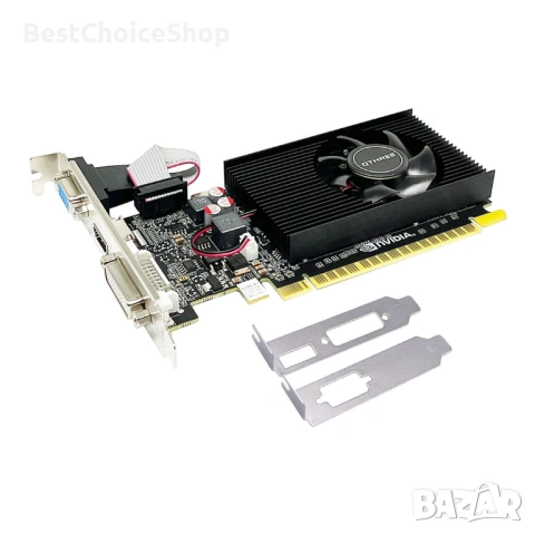 Видеокарта QTHREE GeForce 210 - 1GB DDR3 HDMI DVI VGA 64-битова – Low Profile