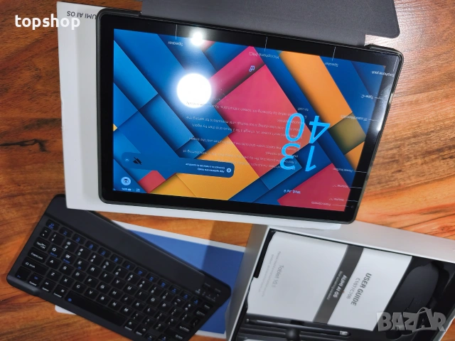 Чисто нов таблет лаптоп AUMI 2в1 10.1 инча с клавиатура мишка калъф и писалка Android 15  , снимка 9 - Таблети - 55228217