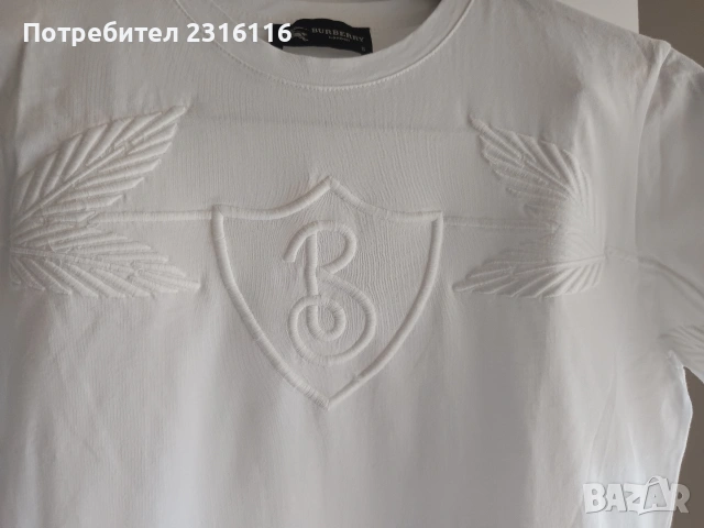 Бяла тениска Burberry , снимка 3 - Тениски - 55157757