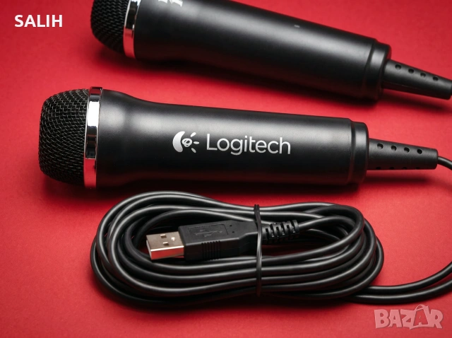 Logitech E-UR20 RockBand USB Микрофон за PC, PlayStation, Xbox, Wii, Mac, Пеене, Караоке