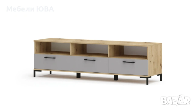 Висок ТВ шкаф с чекмеджета М1, снимка 3 - Шкафове - 55131099