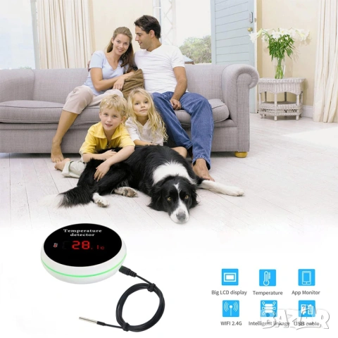 wifi интелигентен термометър с водоустойчив външен сензор, снимка 4 - Друга електроника - 54527566