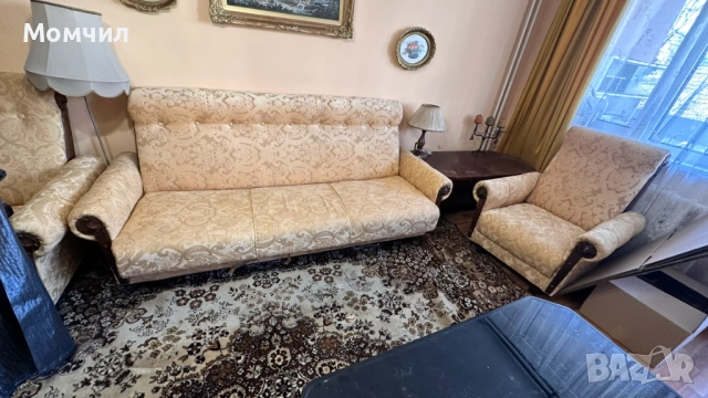 Нова винтидж холна гарнитура с дърворезба, снимка 4 - Маси - 54049949