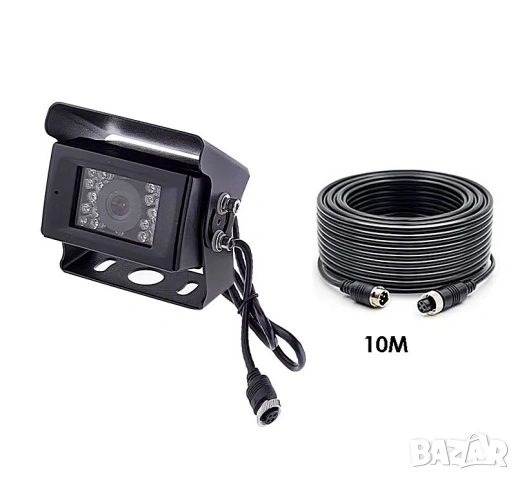Камера за задно виждане, четири пина, камера 4 pin за заден ход, 12V 24V волта, за камион, бус, кола, снимка 1 - Аксесоари и консумативи - 38793072