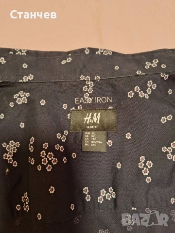  Мъжка риза с къс ръкав H&M Easy Iron (Размер L) | Slim Fit, , снимка 2 - Ризи - 54961549