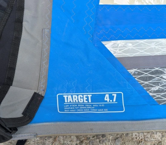 Употребявано уиндсърф платно GUN Target 4.7m2, снимка 2 - Водни спортове - 55207453