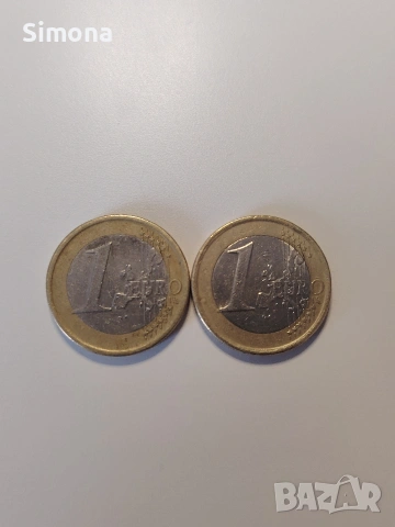 2 броя монети от 1 Евро – Испания, 1999 г. (Крал Хуан Карлос I), снимка 2 - Нумизматика и бонистика - 54929396