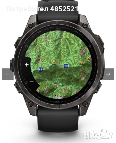 Watch Garmin Fenix 8 GPS 47mm Silicon Black Band - Black, снимка 3 - Смарт часовници - 54946113