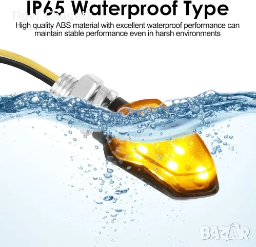 Комплект 4 LED мигача за мотоциклет 12V с E-маркировка, IP65, универсални, снимка 3 - Аксесоари и консумативи - 55584836