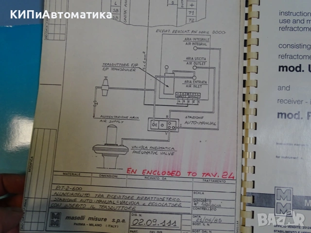 индустриален рефрактометър MASELLI MISURE mod.UR/1-W-AL Refractometric Analyzer, снимка 12 - Резервни части за машини - 54424934
