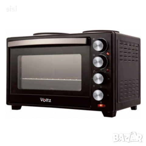 Готварска печка Voltz с фурна и 2 котлона 3200W, компактна електрическа печка за кухня, снимка 3 - Печки, фурни - 54651002