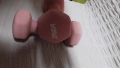 Комплект дъмбели, Винил, 2 х 2 кг, Розов, снимка 1