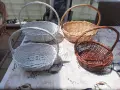 Бели и кафяви плетени кошници за декорация , снимка 1
