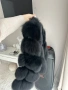 Палто  2в1 естествен косъм лисица черно, снимка 3