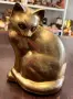 Фигура на котка от масивен месинг, снимка 1