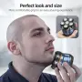 Нова Електрическа самобръсначка за глава мъже 6D IPX7 USB LED 180 минути, снимка 7