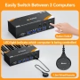 KCEVE KVM303 Triple Monitor KVM Switch – 3 компютъра към 3 монитора, 8K@60Hz / 4K@144Hz, снимка 3