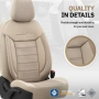 Луксозна тапицерия OTOM текстил с еко кожа COMFORT LINE Design – Бежова с бежов шев, снимка 6