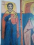 19 век Уникат Възрожденски пътен складен триптих Свети Николай и лечители  XIX , снимка 3