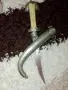старо оригинално непалско кукури с дръжка от Костов кания посребрена с орнаменти от естествени камън, снимка 2