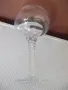 Чаша стъклена гравирана с високо столче, снимка 7