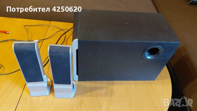   буфер с две тон колони  и всички необходими кабели  Audio SP412, снимка 3 - Тонколони - 54319274