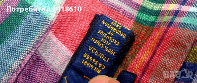 POLO Ralph Lauren Len/ Лен Slim Fit Mens Size S  ОРИГИНАЛ! Мъжка Ленена Риза., снимка 13 - Ризи - 54465315