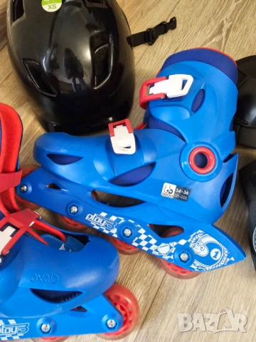 Детски комплект Ролери Oxelo (34-36) + Каска Btwin + Пълна защита (XS) ОБЩО 30€, снимка 2 - Ролери, кънки - 54269930