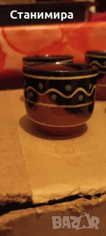 керамични чашки за ракия и каничка - битови, снимка 4 - Чаши - 55499308