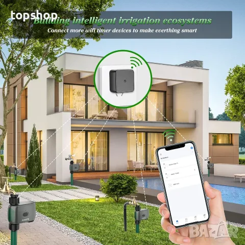 Чисто нов смарт Wi-Fi таймер за поливане AnseTo с хъб, App контрол и Rain Delay  , снимка 7 - Напояване - 55387887