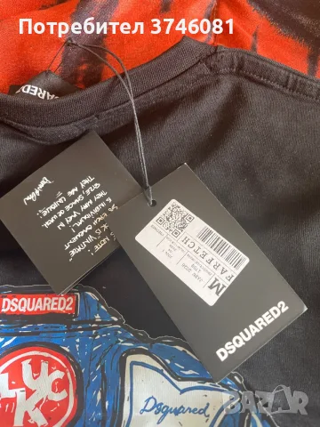 🖤 Dsquared2 тениска – черна с графичен дизайн, снимка 3 - Тениски - 55661345