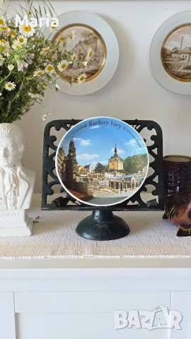 Красива порцеланова чиния за стена – Карлови Вари (Чехия) / Сувенир