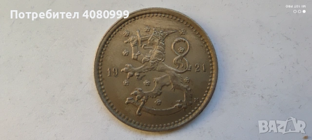 Финландия 1 марка 1921, снимка 4 - Нумизматика и бонистика - 54382115