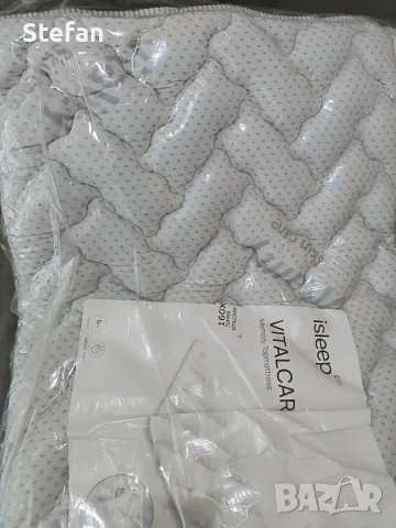 ЧИСТО НОВ топ матрак iSleep VitalCare – 160×200 см, 6 см, снимка 3 - Матраци - 55610701