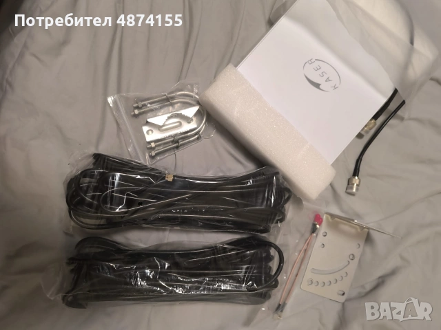 KASER 5G LTE външна антена Mimo Директива 3300–3800 MHz N78 Усилване до 15 dBi Съвместим с 5G рутери, снимка 3 - Рутери - 55147374