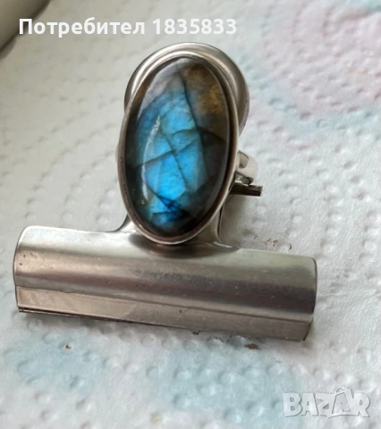 Комплект - сребро и лабрадорит, снимка 4 - Бижутерийни комплекти - 54382808