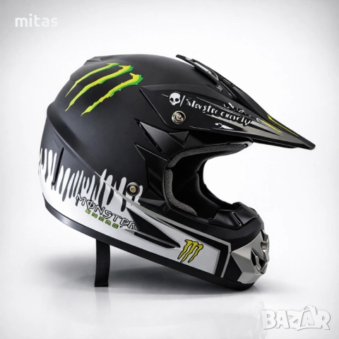 Кросова каска MONSTER, Full Face, DOT Сертификат, Размер: S; M;, снимка 2 - Аксесоари за велосипеди - 47045285