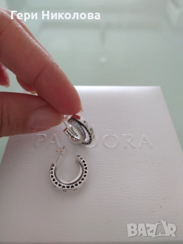 Сребърни обеци PANDORA S925 ALE +КУТИЯ, снимка 2 - Обеци - 55289658