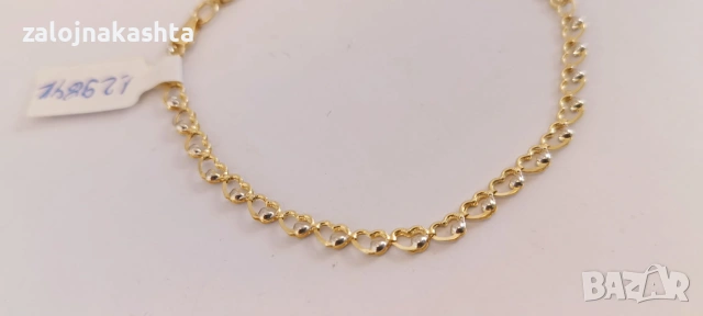 Нова-Златна гривна-2,20гр/14кр, снимка 5 - Гривни - 55144544