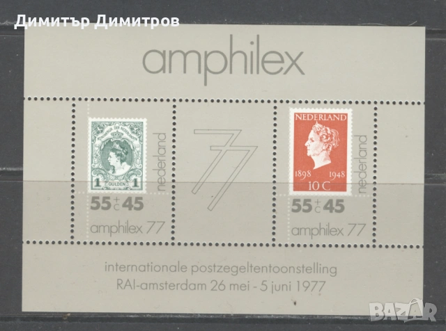 Нидерландия 1977г. - Блок №16 "Амфилекс",без печат